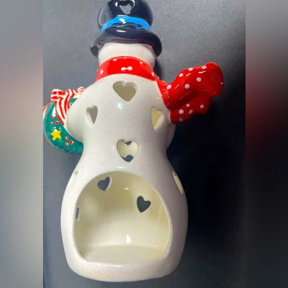 Vintage Hallmark Christmas Snowman Luminary Candle Holder & Snowman Jar - Picture 3 of 5